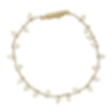 gold and pearl double studded bracelet