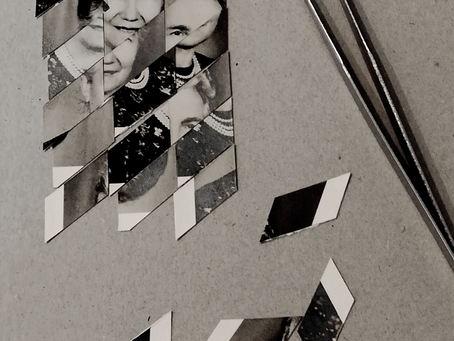 parte de uma imagem em processo de collage artística analógica