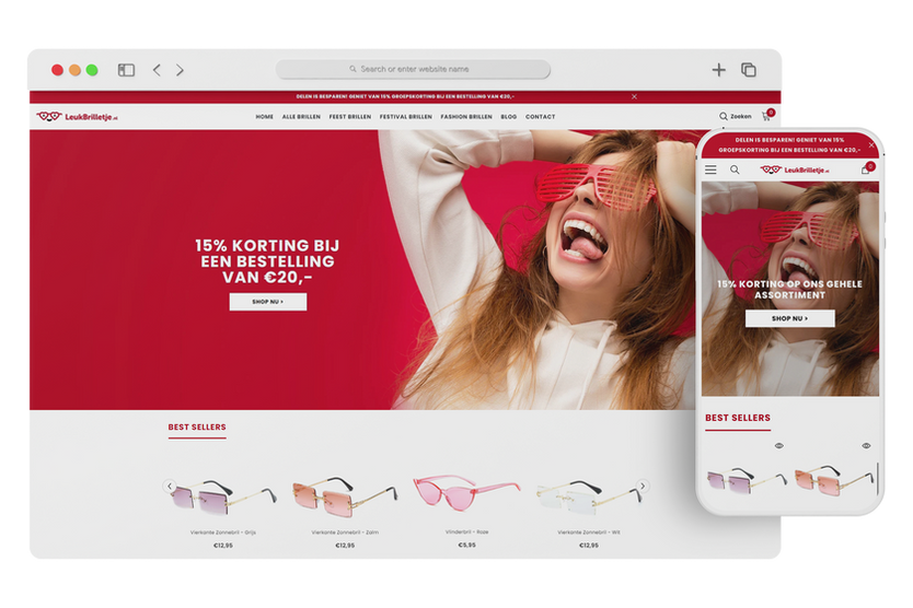 online webwinkel gemaakt voor leukbrilletje.nl