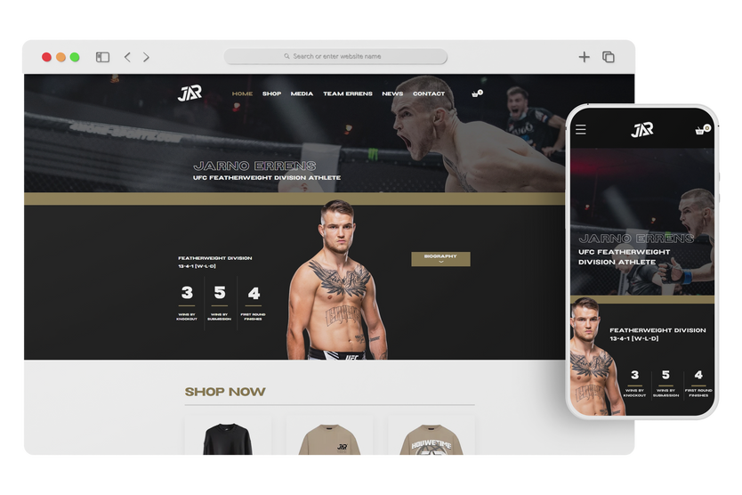 website bedrijf die website maakt voor Jarno Errens