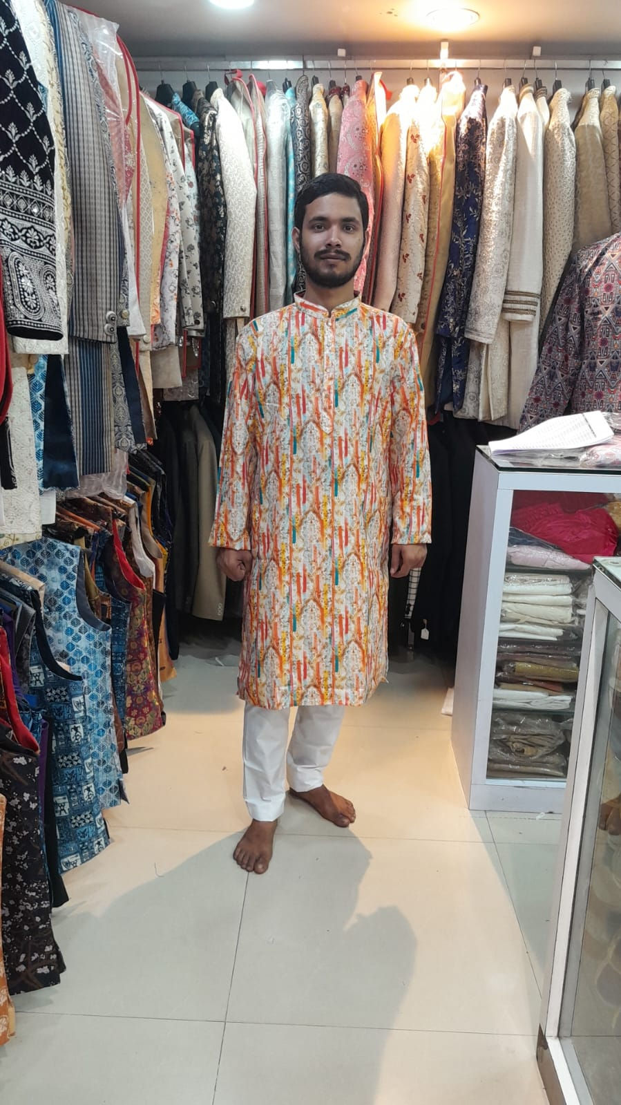 120/9 Digital Printed Soft Cotton Kurta Set