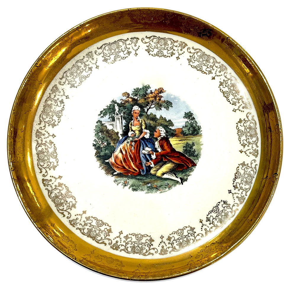 Thumbnail: Mid 20th Century Sabin 22 Carat Crest-O-Gold Salad Plates - Set of 3