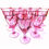 Thumbnail: SOLD: 1980s Pink Glass Water Goblets - Noritake Sweet Swirl - Set of 12