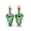 Thumbnail: Decanter Pair - Bohemian Green Glass With Sterling Silver Overlay