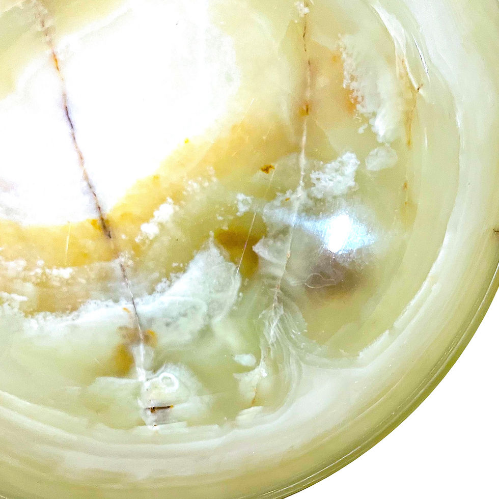 Thumbnail: SOLD: Vintage Carved Pale Green Solid Onyx Bowl