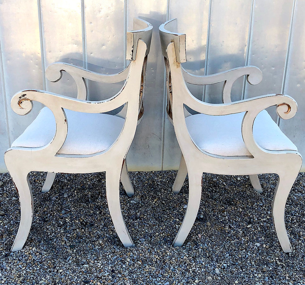 Thumbnail: SOLD: Vintage Regency Neoclassical Dining Chairs - Set of Four