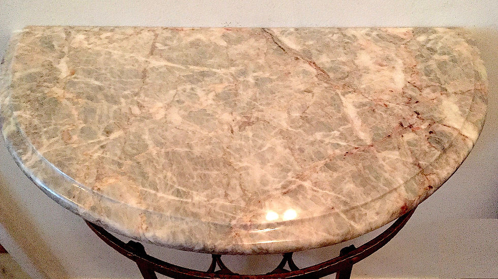Thumbnail: SOLD: Demilune Console - Gilt Bronze Marble Top