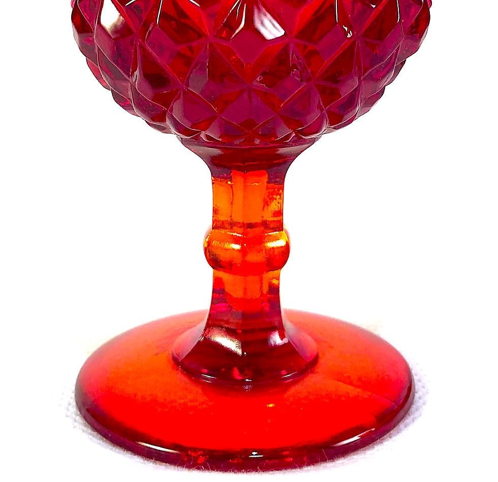 Thumbnail: SOLD: Mid-Century Ruby Red Water Goblets- Set of 6