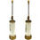 Thumbnail: SOLD: 40's White Opaline Cylinder Lamps Decorated With Lilac Botanicals - a Pair
