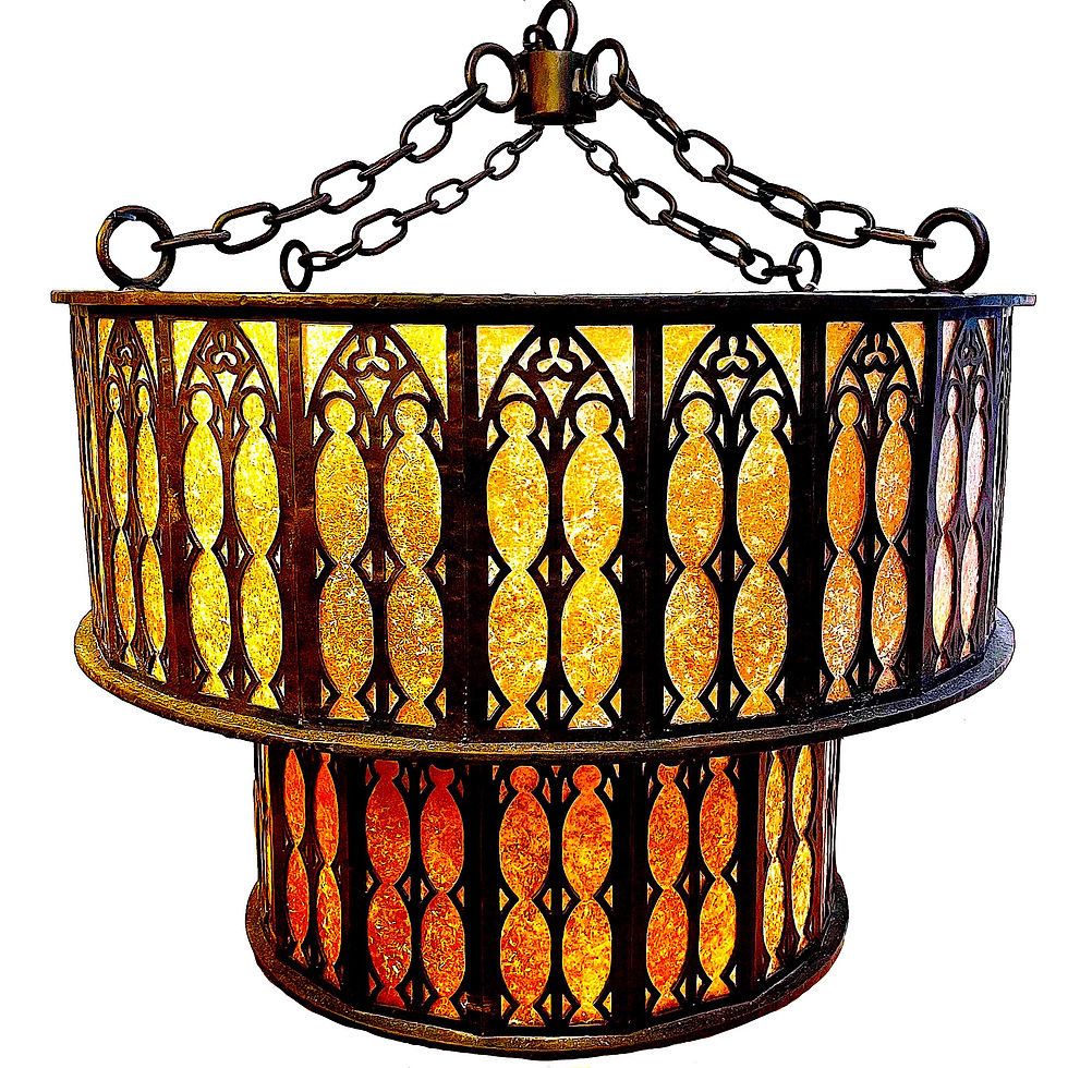 Thumbnail: Massive Custom Hand-Forged Iron Gothic Revival Chandelier by Hacienda Lighting