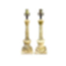 Carved Alabaster Column Table Lamps - Pair