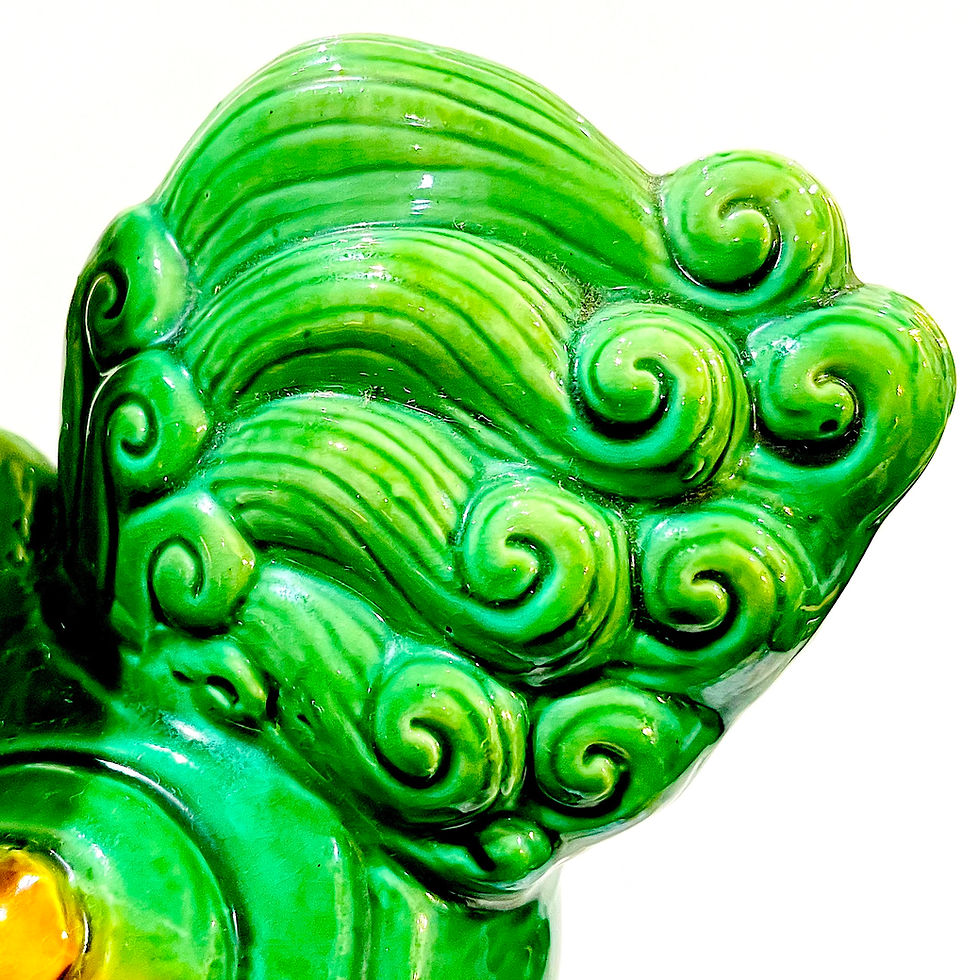 Thumbnail: Mid 20th Century Chinese Famille Verte Ceramic Foo Lion/Dog - Large