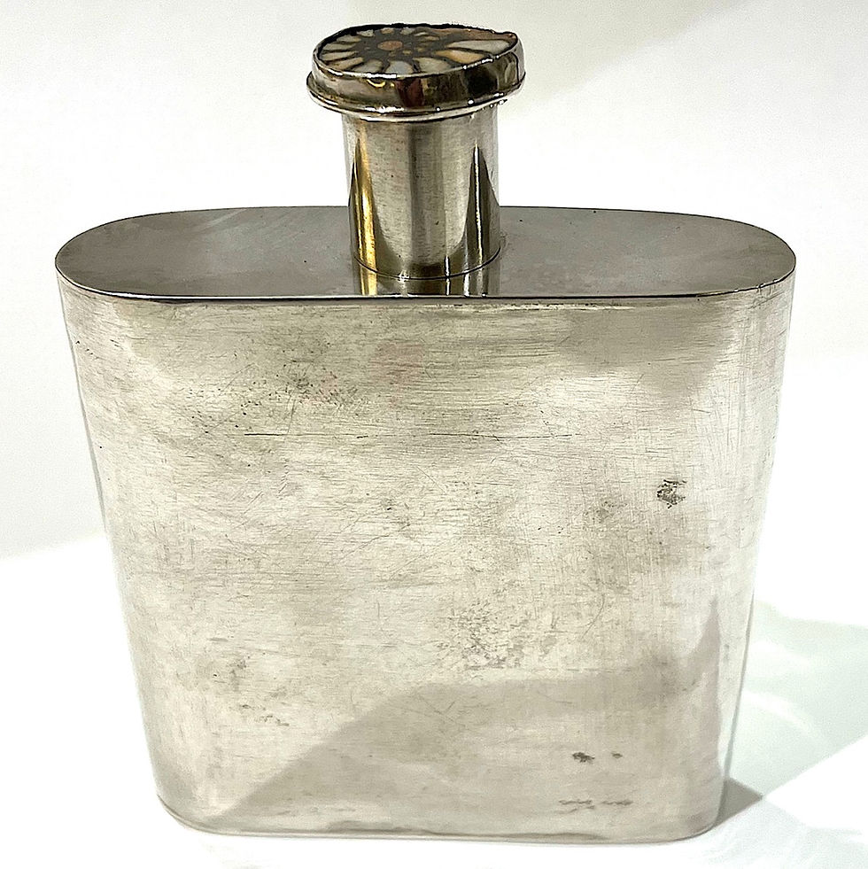 Thumbnail: Montana Moose Sterling Silver and Diamond Flask by Carol Helvey-Woolsey