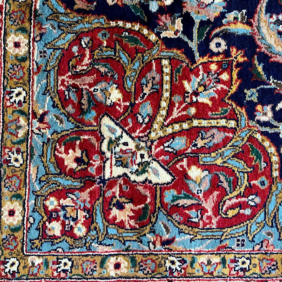 Thumbnail: Vintage Pakistani Kashan Rug - 4'5" x 7'9"