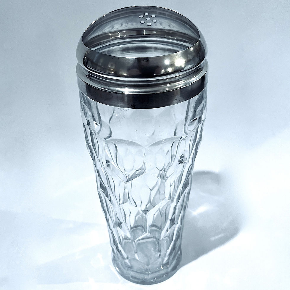 Thumbnail: 1930's Sterling Silver and Cut Glass Martini Cocktail Pitcher