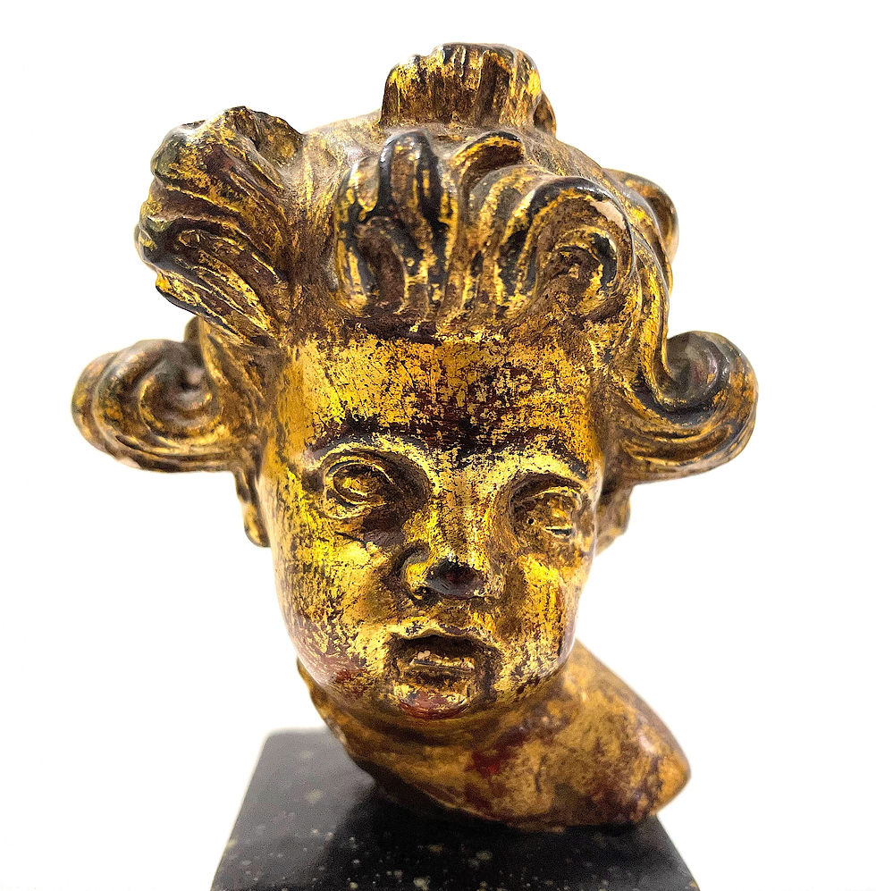 Thumbnail: SOLD: 1950s Gilt Putti Cherub Bookends by Borghese