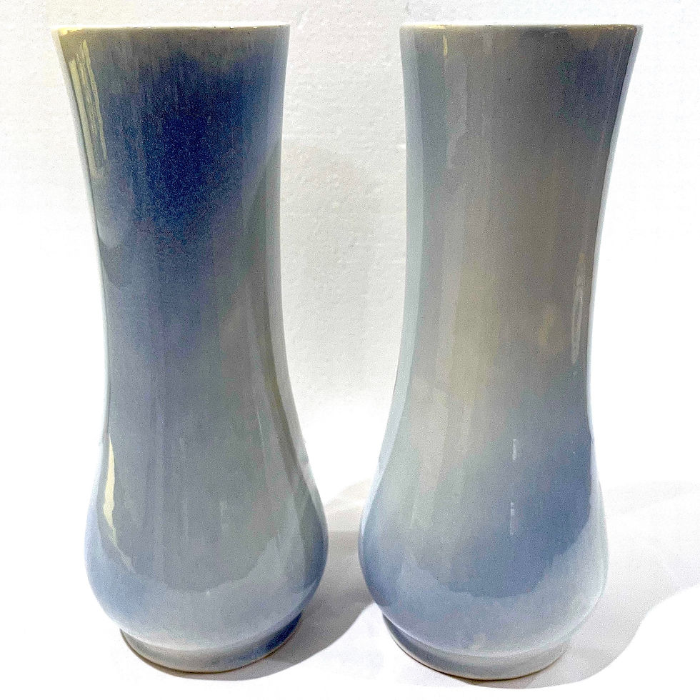 Thumbnail: SOLD :Mid-Century Modern F. J. Von Tury Studio Porcelain Vases - Pair
