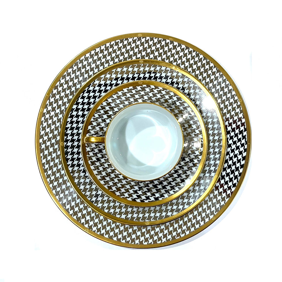 Christian Dior Pied de  Poullet Platinum/Gold Service for Six - 30 Pieces