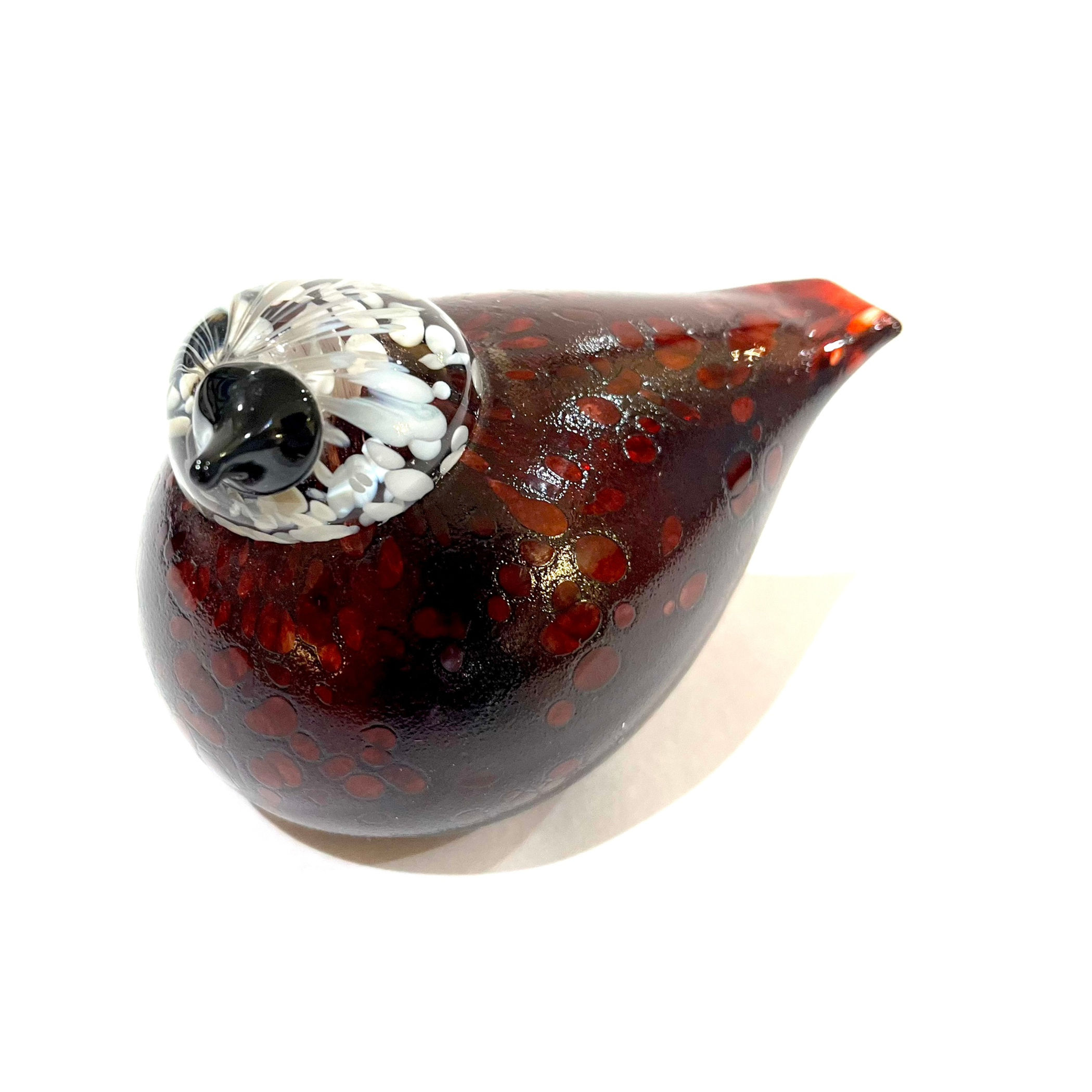 Iittala Blown Glass Rosy Finch Bird by Oiva Toikka Circa 2001-2007