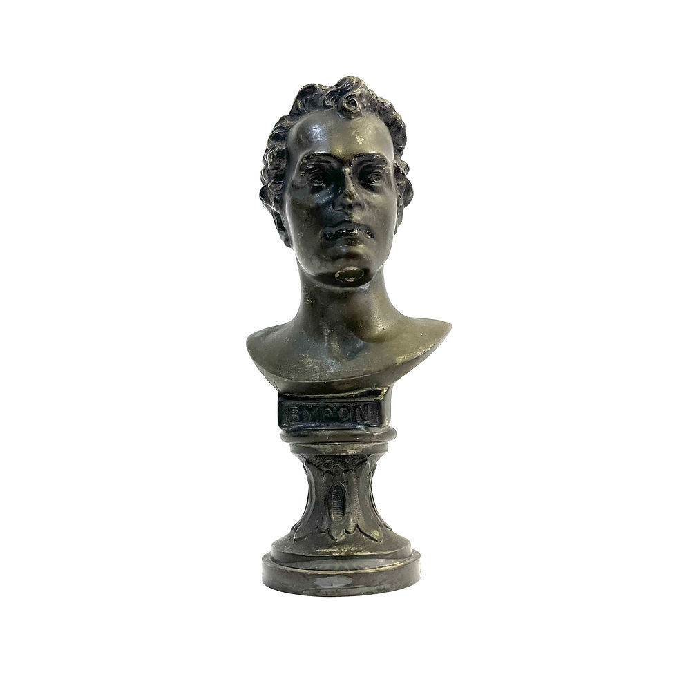 Early 20th Century Miniature Bust of Lord Byron - Bronze Finish Cast Metal