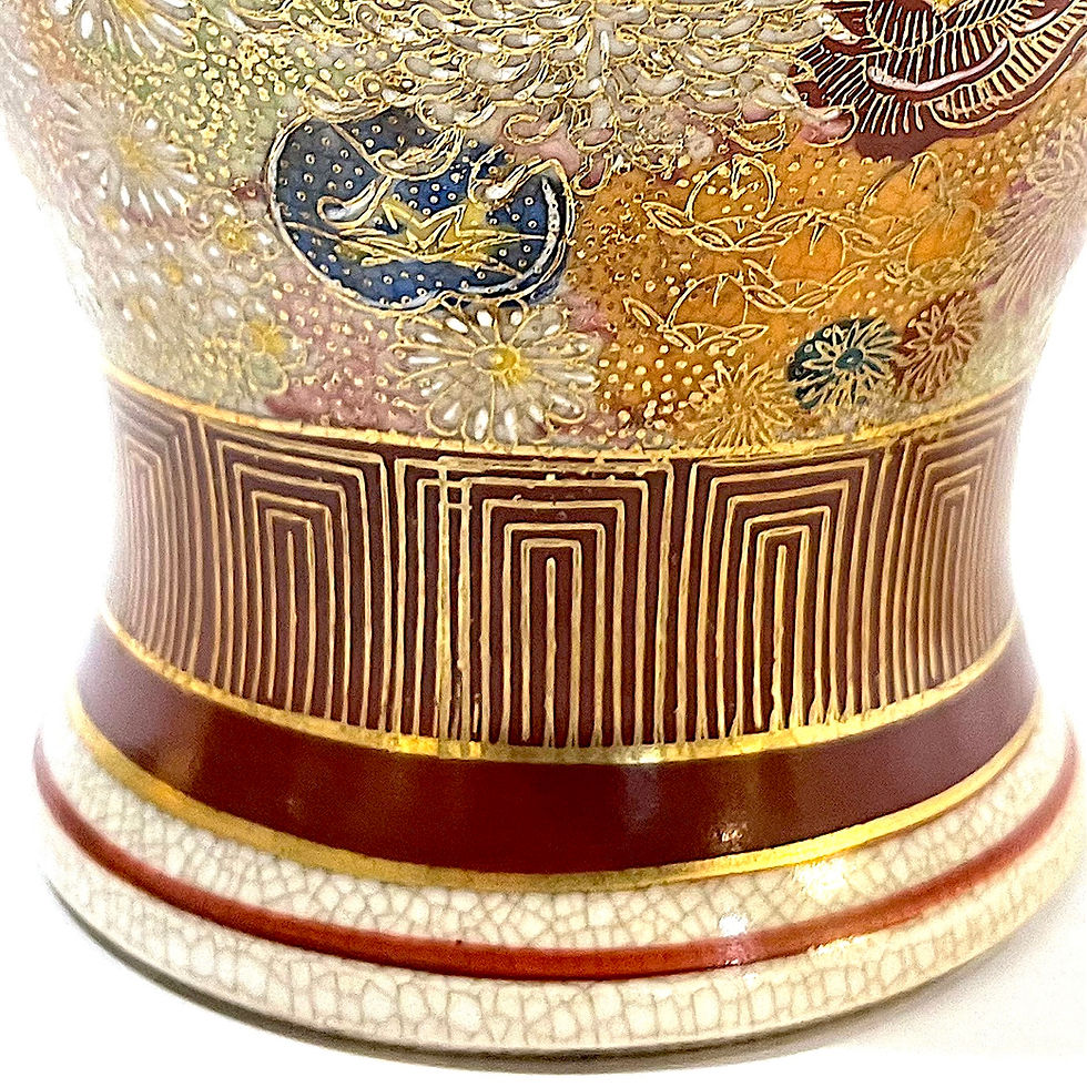 Thumbnail: Early 20th Century Japanese Satsuma Mille Fleur Thousand Flowers Ginger Jar