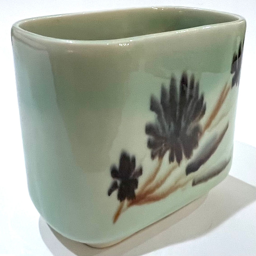Thumbnail: Mid Century Modern Porcelain Cachepot Pair by F. Joseph Von Tury