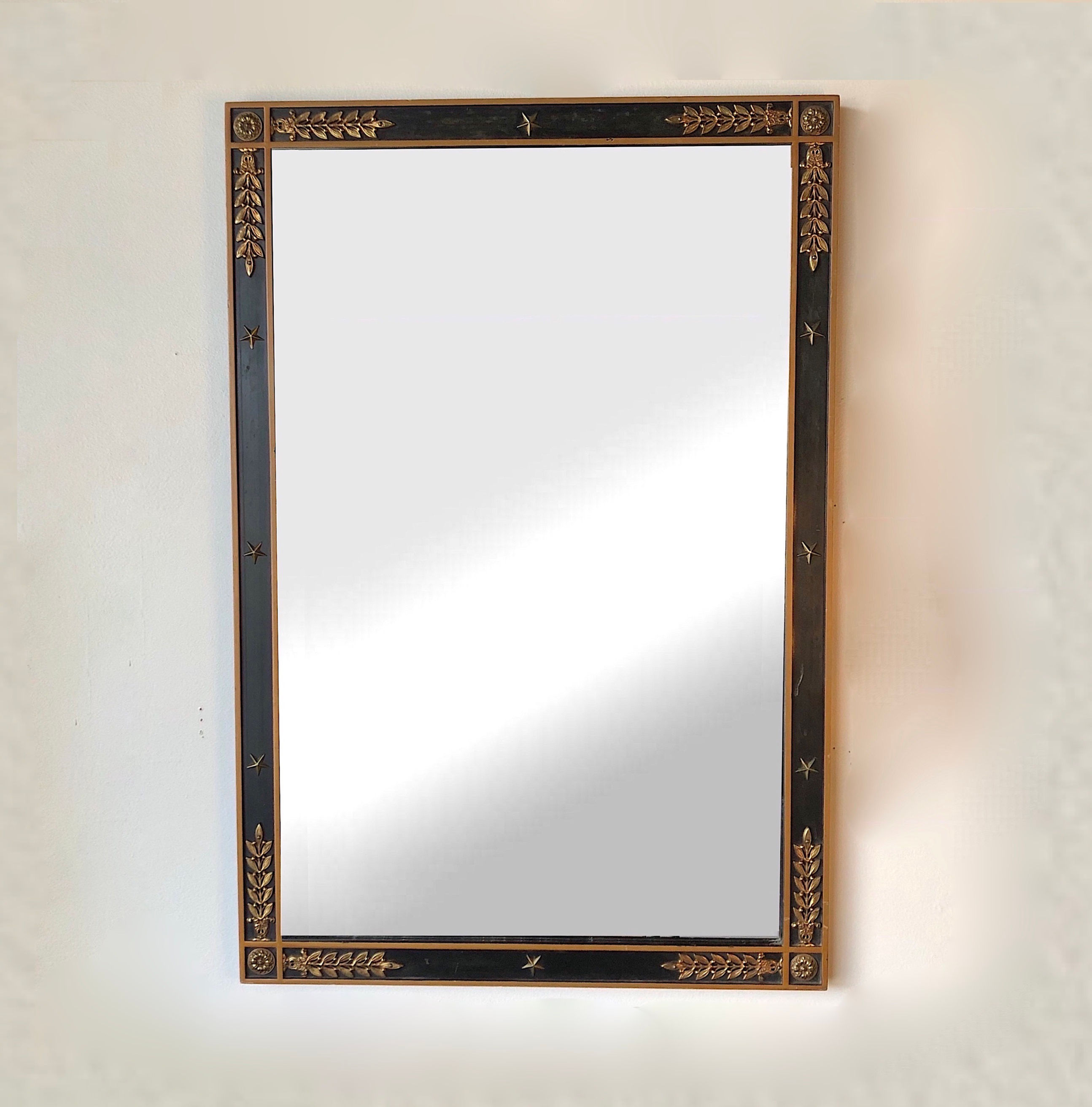 SOLD: Kittinger Neoclassical Mirror With Brass Embellishments