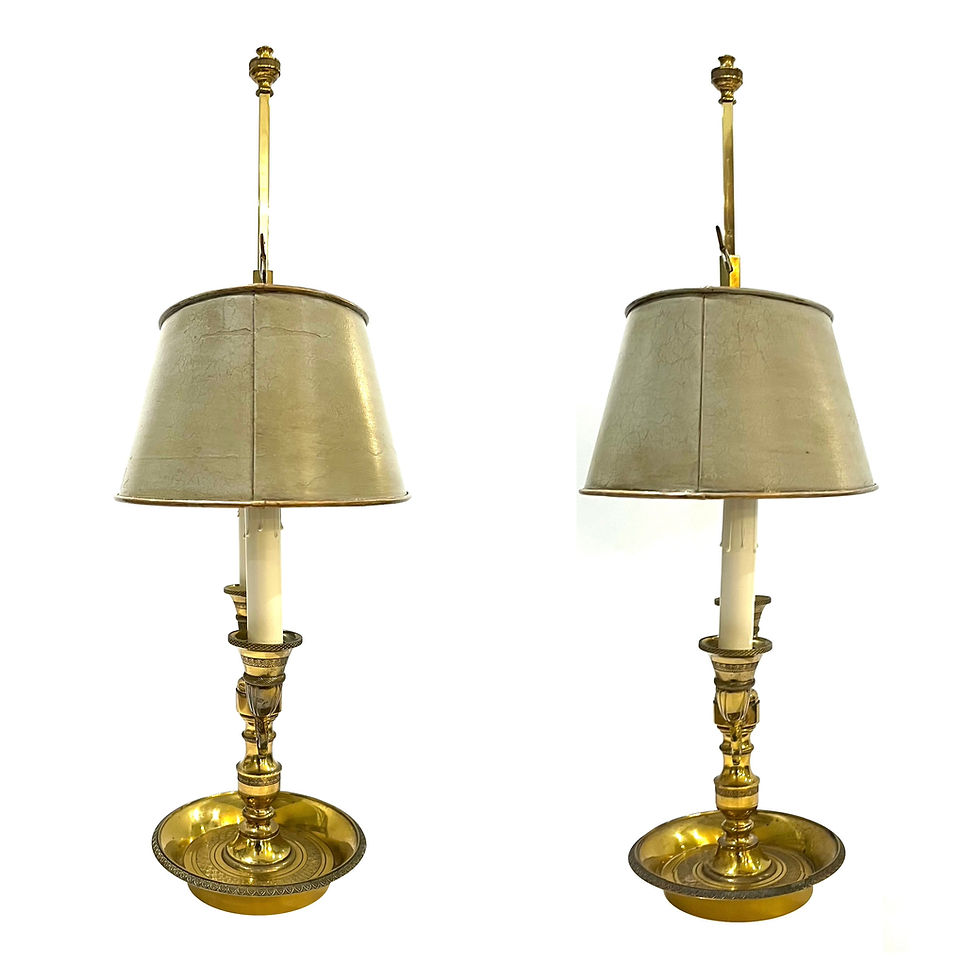 Thumbnail: Vintage Gilt Brass Bouillotte Lamps - Pair