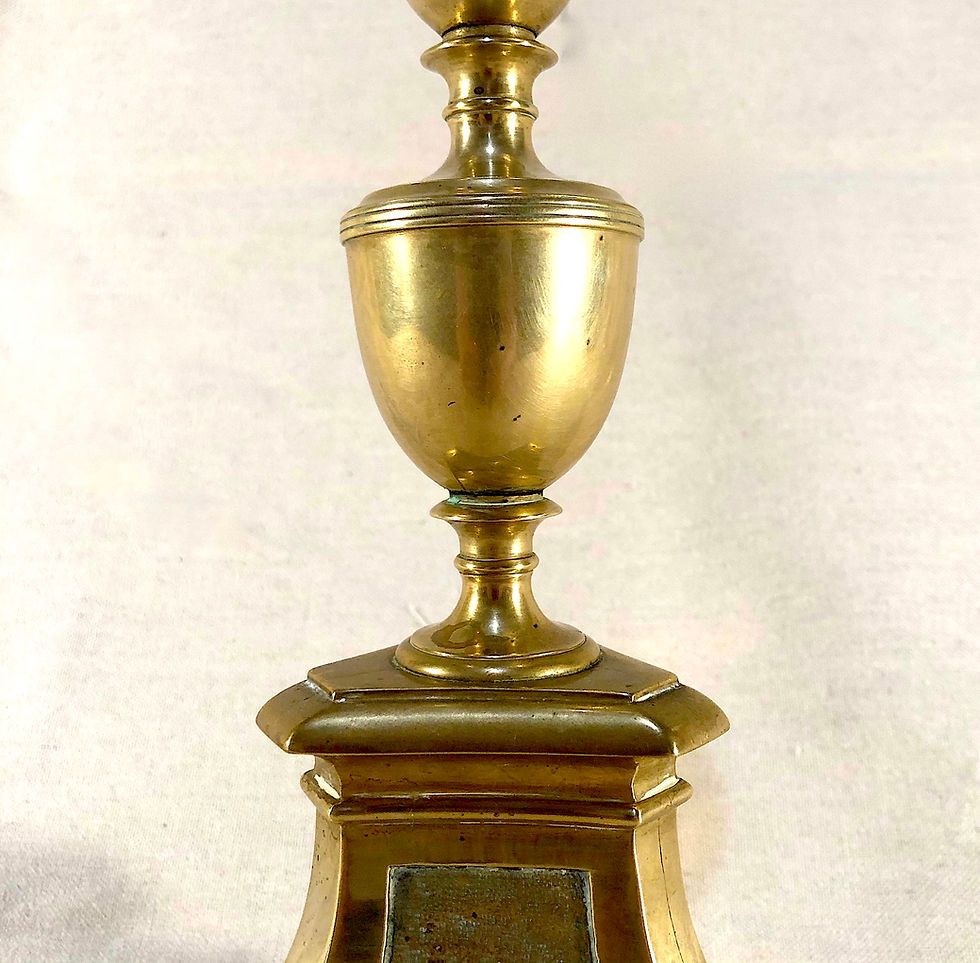 Thumbnail: SOLD: Antique Baroque Solid Brass Altar Candlesticks - Pair