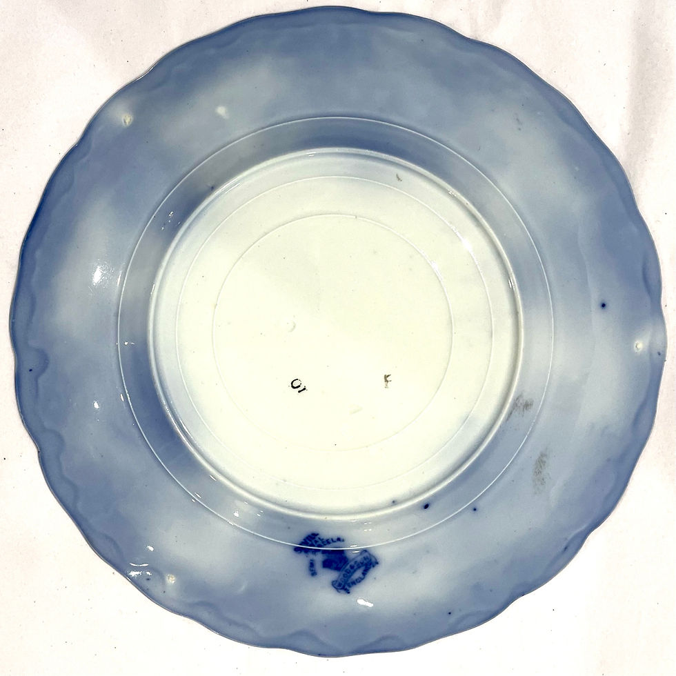 Thumbnail: Late 19th Century Wood & Son Flow Blue Seville Ironstone Dinner Plate