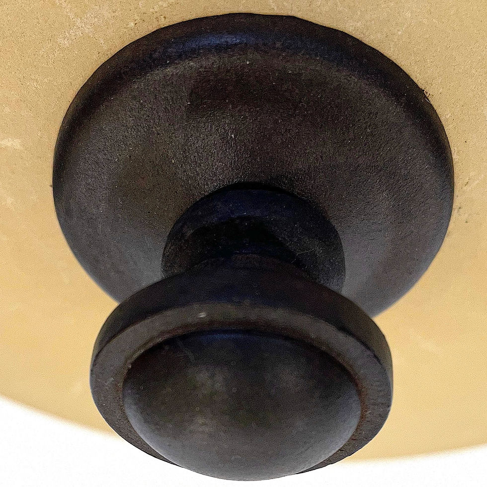 Thumbnail: Hammered Iron and Gilt Durango Flush Mount by Kalco Description