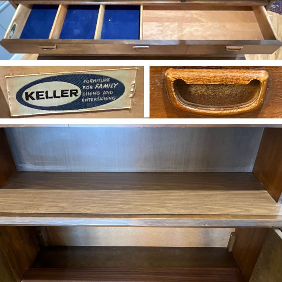 Thumbnail: MCM Walnut Dining Cabinet Hutch by Keller Furniture Circa 1969