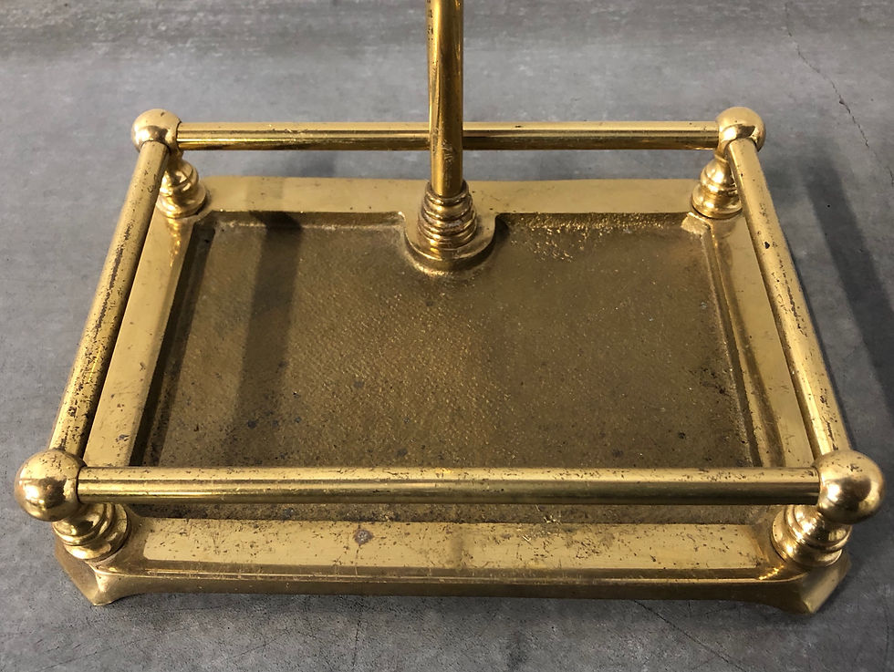 Thumbnail: SOLD: Solid Brass Barley Twist Fireplace Tools - Set of 5
