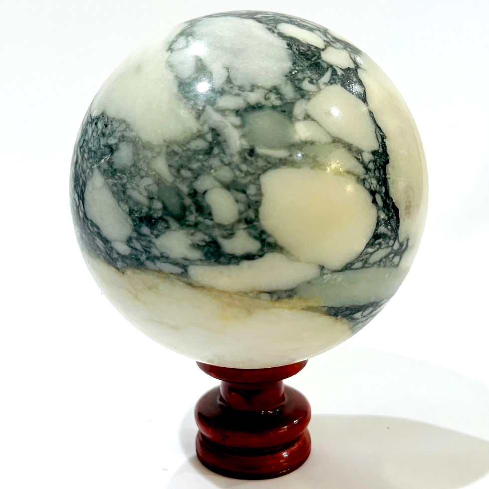 Thumbnail: Vintage Marble Sphere on Lacquered Turned Wood Stand