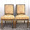 Thumbnail: SOLD: Louis XVI Hand Carved Gilt + Silk Upholstered Side Chairs - Pair
