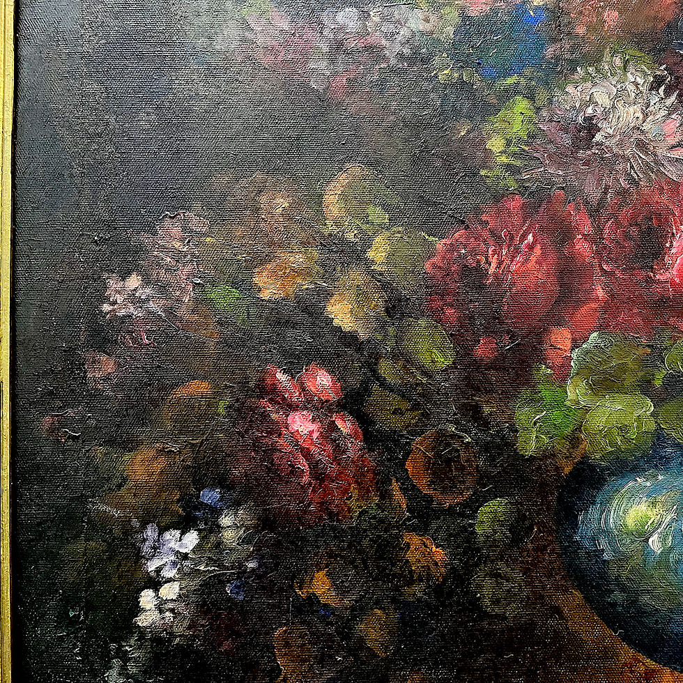 Thumbnail: Early 20th Century Floral Still Life Oil Painting on Canvas, Framed