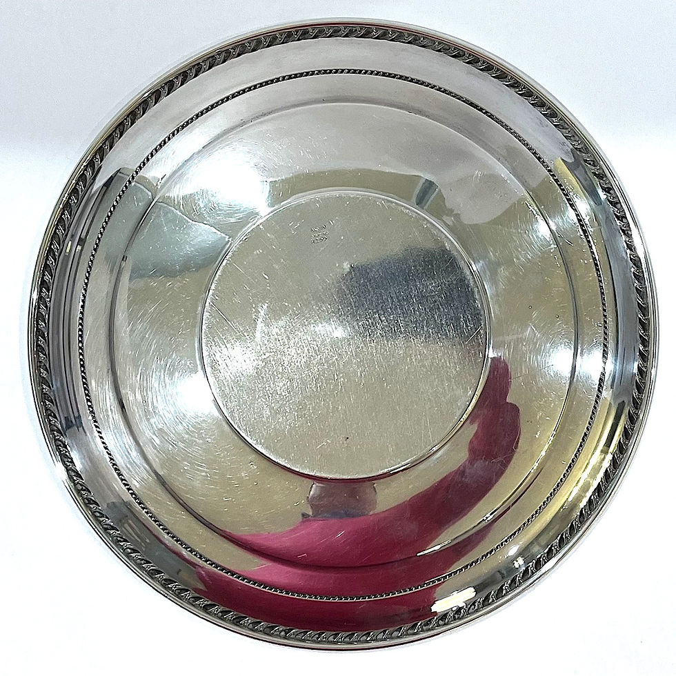 Thumbnail: SOLD: 1920s Round Sterling Silver Plate/Tray With Gadroon Edge by Alvin
