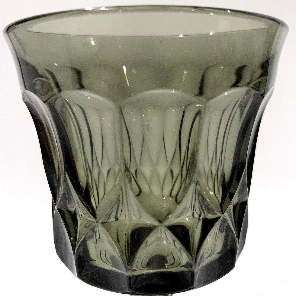 Thumbnail: SOLD: 1970's Grey Smoke Glass Water Goblets - Set of 6