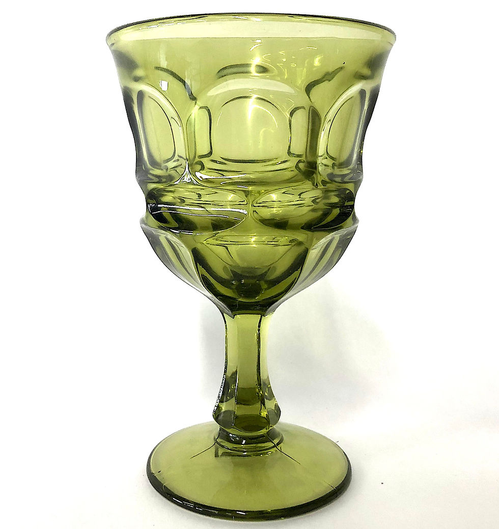 Thumbnail: SOLD: Mid-Century Fostoria Argus Moss Green Water Goblets - Dozen