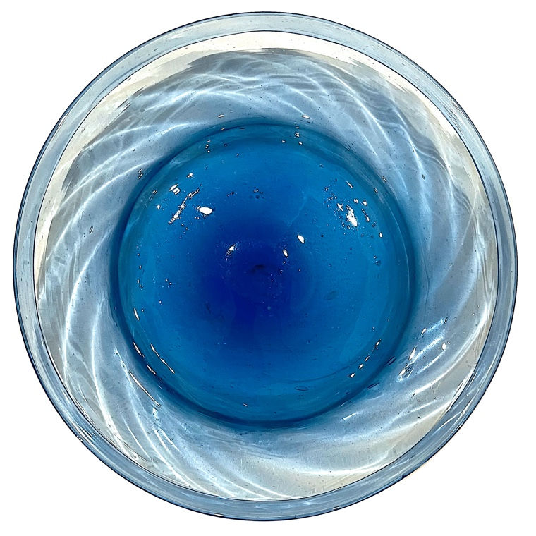 Thumbnail: Mid 20th Century Blue Blown Glass Salad Plates by Avalos Guadalajara - Set of 5