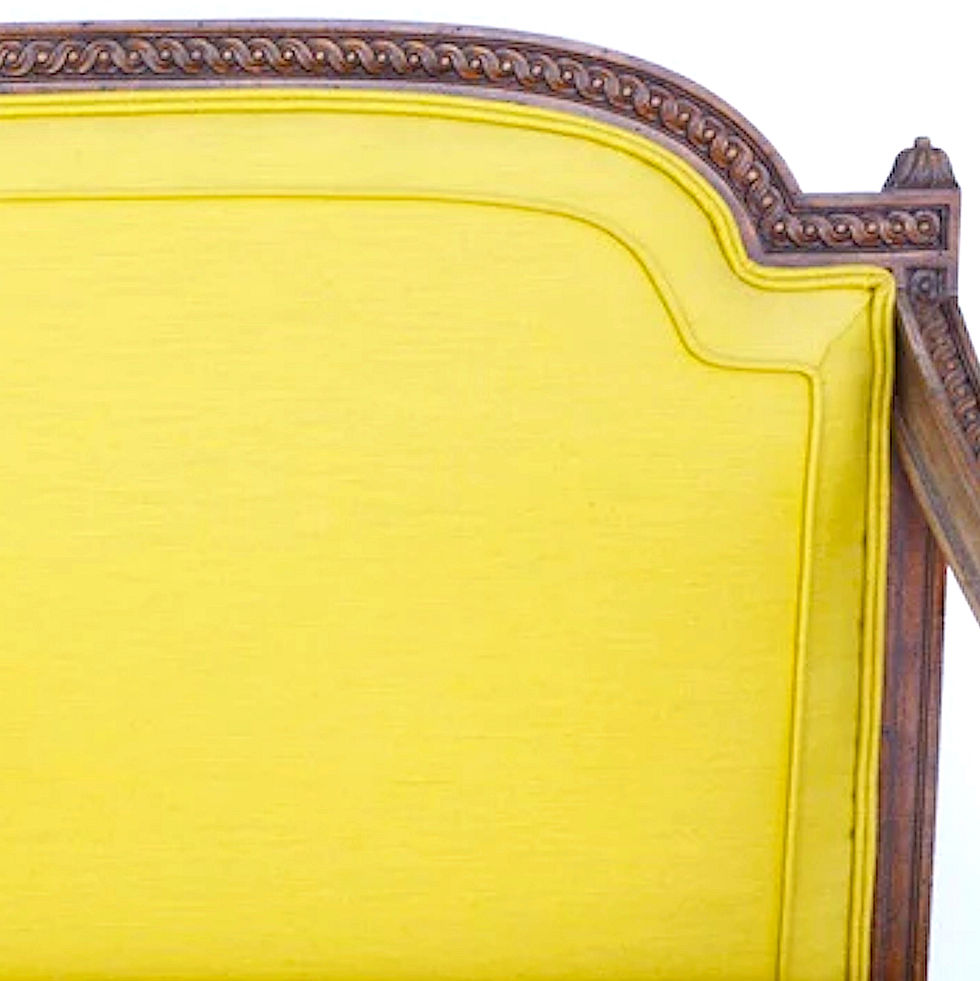 Thumbnail: SOLD: Louis XVI Settee in Citron - Meyer Gunther Martini