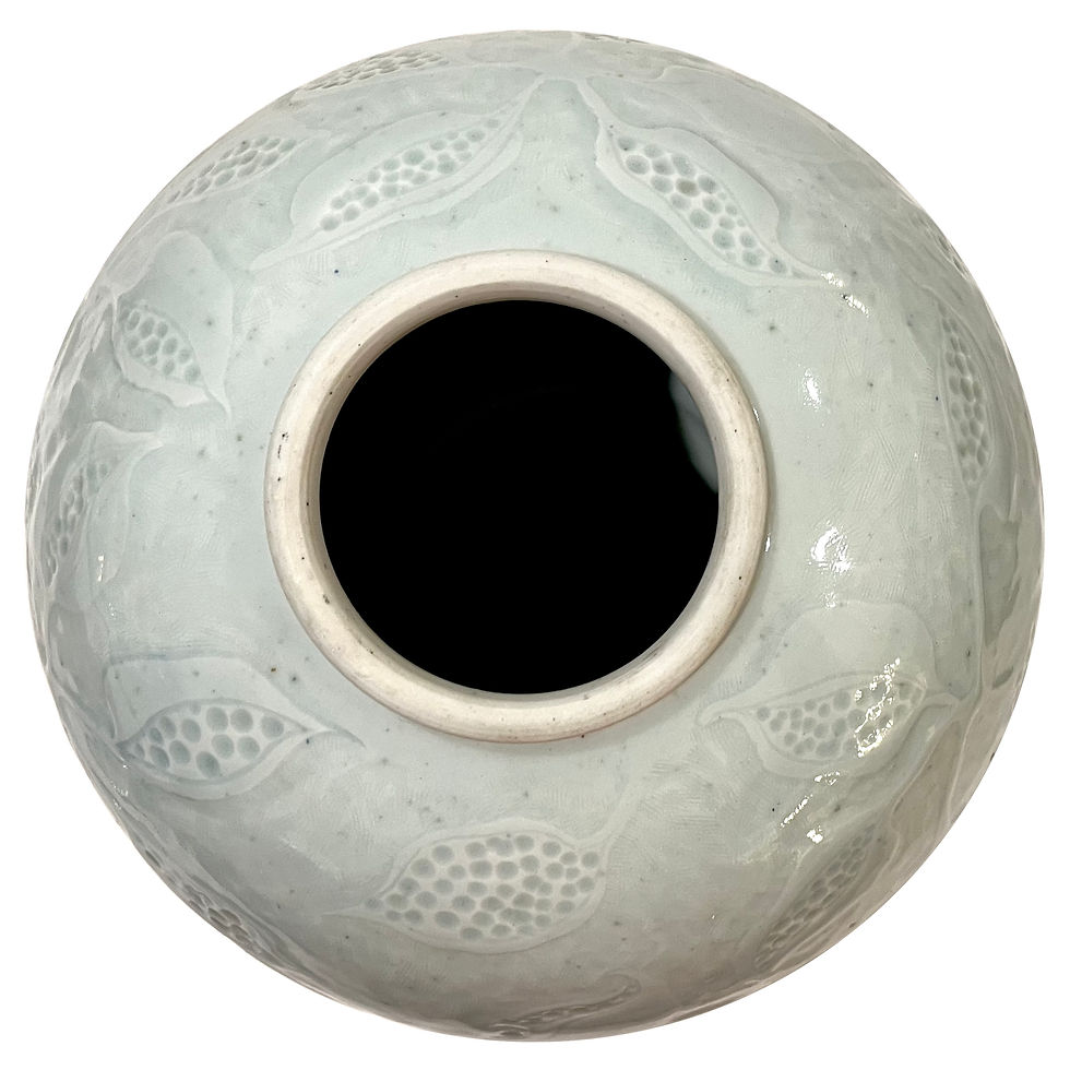 Thumbnail: 1980's Celadon Porcelain Moon Jar With Lid - Ken Edwards - Montana