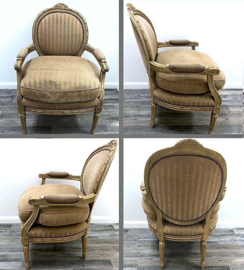 Thumbnail: SOLD: Louis XVI Armchairs or Fauteuils by William Switzer - a Pair