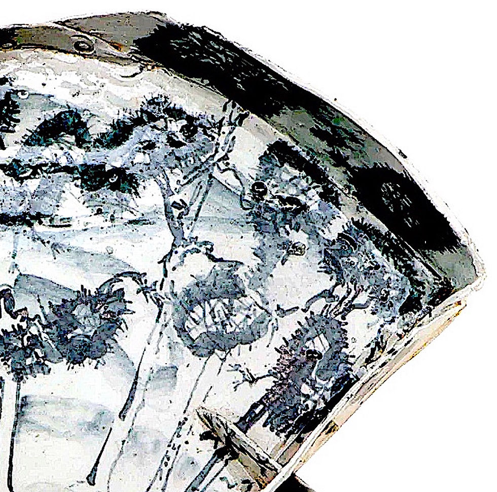 Thumbnail: Chinoiserie Brutalist Studio Pottery Tray by Kenneth Russell Ferguson