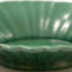 1930's Catalina Island Pottery Oval Scalloped Centerpiece Bowl in Descano Green