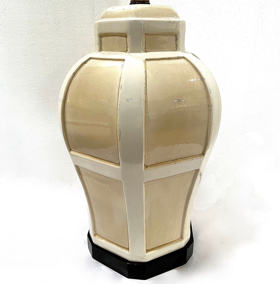Thumbnail: SOLD: 1970's Hexagonal Ginger Jar Table Lamp by Frederick Cooper