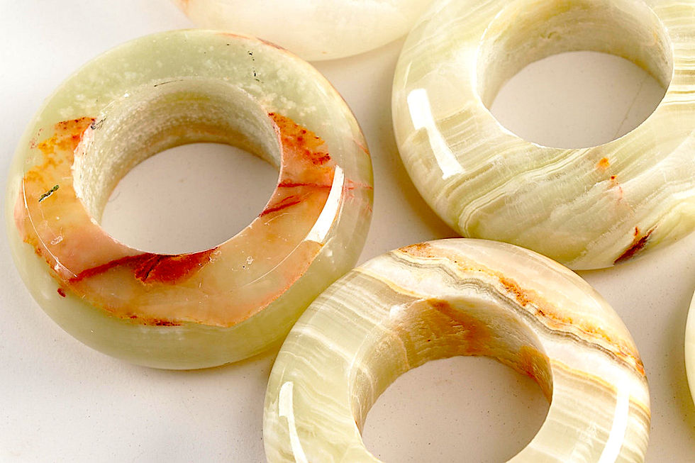 Thumbnail: SOLD: Onyx Napkin Rings - SET OF TWELVE