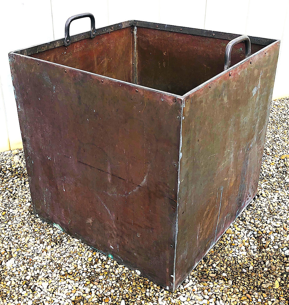 Thumbnail: SOLD: Industrial Copper Planter/Log Carrier