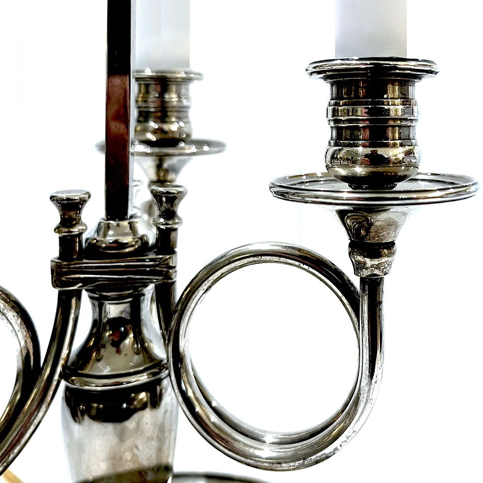 Thumbnail: Vintage Silver Plated Bouillotte Lamp - Three Arms