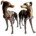 Monumental Mid 20th Century Italian Bronze Whippet/Greyhound Statues - Pair